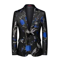 L'ultima moda uomini di stile Suit Suit personalità Stage Performance banchetti Business Casual Piccolo Blu Follie