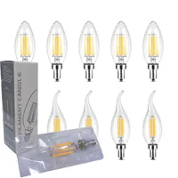 LED 50pcs beaucoup Filament Ampoules Dimmable Ampoule C35 bougie 2W 4W 6W E14 E12 Ampoules en verre clair pour Lustres Lampes suspendues sol