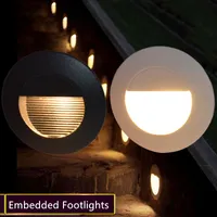 屋外/屋内86x86mm円形/正方形LED地下ランプ防水階段ライト壁埋め込み照明ステップデッキのフットライト