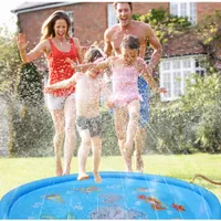 Gonfiabile Augurato Acqua Spray Summer Summer Outdoor Toys Toys Game Game Mat Wading Pool Splash Pad per bambini Ragazzi Ragazze
