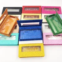 Cils sur mesure Boîtes d'emballage boîte-cadeau Lashes Paquet Personnaliser Boîtes de rangement maquillage cosmétiques cas Mink faux cils 50Pcs