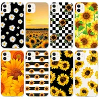 Sunflower Soft Tpu Cell Telephip para iPhone 14 13 12 11 Pro MAXC XS MAX XR 7 8PLUS DAISY CUBIERTA DEL MOBLIEPHON