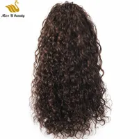Темно-коричневый # 2 цветные вьющиеся наращивания волос Remy Humanhair Drawstring хвост с зажимами 10-30 дюймов волнистые свободные локон