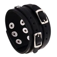 2020 Bracciale Button Belt Buckle Snap Ampia Wrap Bracciali For Men Genuine Leather del Wristband del Double Layer
