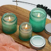 80g 120g 200g green large mouth glass empty jar for scented candle DIY handmade candle