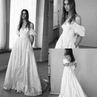 2021 LIHI HOD Trouwjurken Vintage Satin Off The Shoulder Bridal Jurken Trouwjurk Custom Made Vestidos de Novia