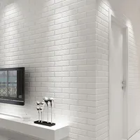 Modern PVC Brick Wallpaper Impermeabile 3D Stereoscopic Bump Bump Bianchi Soggiorno Corridoio Sfondo Adesivo da parete Easy Clean