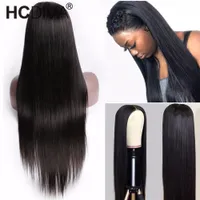 Brasilianische jungfristige menschliche Haare Perücken gerade 13 * 4 Spitzefront vorgeptet mit natürlichem Haaransatz für schwarze Frauen 14-34 Zoll