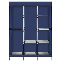 Современные модные кабинеты синие двойные хранилители держатели стойки для целей 71 дюйма портативный шкаф для шкаф для одежды для хранения одежды с полкой