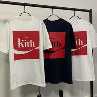 20ss Mens Designer Kith Color Ciesz się Tee T Shirt Moda Paryż Mężczyźni Kobiety Pary Casual T Koszulka Czarne Białe Koszulki Stylistyczne