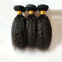 Billiga brasilianska Virgin Haft Weft Extension 8-18In Naturlig Svart Kinky Straight Hair Obehandlat Indian Remy Hair Weaves 3bundles Dhgate