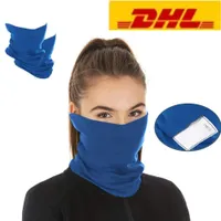 US Stock Écharpe Bandana Visage Couverture avec filtre poche Balaclava Fashion Neck Gaiter Bandeau de protection pour adulte demi-masque visage