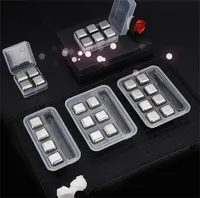 Stainless Steel Whisky Stones KTV Bar Tools Ice Cubes Metal Glacier Cooler Stone Whiskey-Rocks 8pc ice-cube +1pcs clip FF31