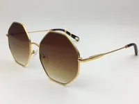 Brillenrahmen 2022 Fashional CE2134 Metall Unregelm￤￟ige Muti-Shape-Sonnenbrille Female UV400-Gradient Sonnenbrille Allgemeine Gr￶￟en mit dem Kettenquitler-Anh￤nger