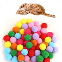 Cat Toys 10 20 Pcs lot Soft Toy Plush Balls Kitten Candy Color Colorful Ball Interactive Play Scratch Catch Hamster