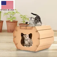 Pet kennels & pens Supplies Corrugated Paper Grinding Claw Plate with Catnip Leopard Print Pattern US Stock