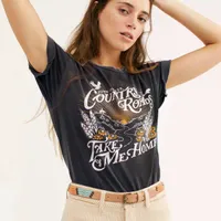 Boho Inspirado Gráfico Tee Black Country Roads Camiseta Mulheres 2020 Casual Verão Top Boho Camisetas Nova Impressão Camisetas Feminina CX200713
