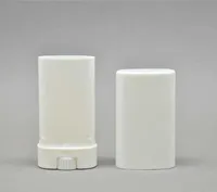 15 g Vide Ovale Baume Lèvres Tube en plastique blanc clair Parfum solide Déodorant contenants Maquillage Portable Rouge à lèvres Tubes SN1632