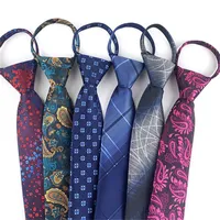 zip slips för män lata slips randiga dragkedja slipsar paisley affär 7cm lata remsor blommor tryckt klar bowknot formell fritid 2 st/parti