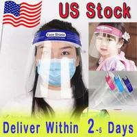 US Stock Protective Face Shield Clear Mask Anti-dimma Full Face Masker Transparent Visor Skydd Säkerhet Pet för Vuxna Barn Barn Glasögon