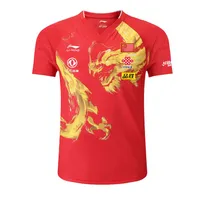 Li-ning China Tafel Tennis Shirts Mannen / Vrouwen National Team Game PingPong Tee Shirt, Chinese Dragon Sportshirts, Badminton Tennis Shirt