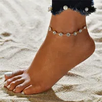 Mode rhinestone anklets för kvinnor sommar strand barfota smycken bohimia kristall fotled armband kvinnlig fotled