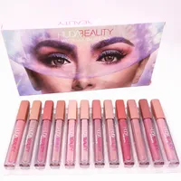 HUD @ -Beauty 12pcs opaco Liquid Liquid rossetto Set Impermeabile Lip Gloss Lipgloss Nutriente Rouge A Levre Maquillage Kit