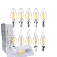 100-264V調光対応LED Candelabra Bulb Not-Dimmable CA11 C35 C35L形状火炎チップスタイル60ワット同等のE12 E14ベース2W 4W 6Wエジソン電球のフィラメントランプ