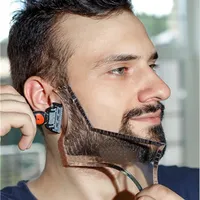 Beard Barba Mustache Shaping Mall Dusch Salong Skägg Rakning Shave Shape Style Styling Comb Care Borste verktyg