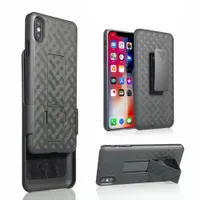 Woven 2 in 1 Hybrid Hard Shell Holster Combo Case Kickstand & Belt Clip For iPhone 11 Pro MAX XS XR X 7 8 PLUS SE 2020 Samsung Note 10+ S10