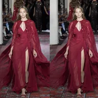 2021 Zuhair Murad Sirène Robes de Mariée avec Dentelle Wraps fendus robe de bal de la mode piste formelle tapis rouge robe robes de mariée