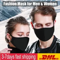 США Stock Регулируемой маска против пыли лица черного хлопок для велоспорта кемпинг путешествия, 100% хлопок моющейся многоразовой ткани партии Маски