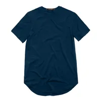 ZSIIBO TX135-C erkek Tişörtlü Genişletilmiş Yuvarlak Sweep Tişört Kavisli Hem Uzun çizgi Hip Hop Kentsel Blank Streetwear Tops