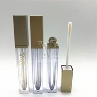 Box 50pcs 6ml Lipgloss contenitori vuoti in plastica di bronzo Oro Lipgloss tubo Eyeliner ciglia Container Mini Lip Gloss Split Bottiglia