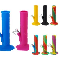 9-дюймовые силиконовые водяные бонги с 14 мм мужской стеклянной чаши вниз по 18 мм женские силиконовые установки для карьеры для кварцевых гвоздей для ногтей
