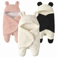 Bebekler Erkek Kız Yenidoğan Bebek Uyku Wrap Battaniye Fotoğraf Prop modelleme Karikatür panda kundak Kalın sıcak peluş bebek