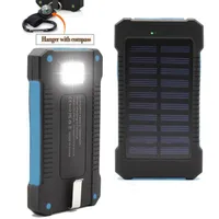 Yeni Güneş Enerjisi Bankası 20000 mAh Çift USB Güç Bankası LED Işık ile Powerbank Pil Dış Taşınabilir Şarj Iphone 12 iPhone 11 Pro Max