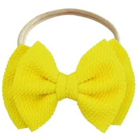 Netten INS Big Bow Hairband Baby-Mädchen-Kleinkind-Kind-elastische Stirnband geknotete Nylon Turban-Kopf-Verpackungs-Bogen-Knoten-Haar-Zusätze