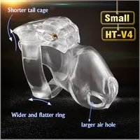 Latest Design HT V4 Natural Resin Male Cock Cage With 4 Penis Ring Bondage Lock Chastity Device Adult BDSM Sex Toy A777 3 Color
