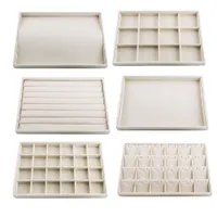 Linen Jewelry Organizer Trays Stackable Necklace Ring Showcase Jewellery Display Ring Storage Tray Portable Jewelry Tray Stand MX200810