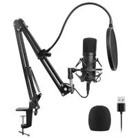 Microfones Microfone Microfone Kit Computador CardioID Mic Podcast Condensador com chipset de som profissional para pc karaoke, youtub