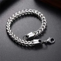 Enlace, Chain Charmhouse 316L pulseras de acero inoxidable para hombres 3/4 / 5mm tejido brazaletes brazaletes pulsera pulsisa joyería de moda regalos