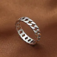 Ring Hollow 925 Sterling Silver Thai Srebrny Dla Mężczyzn I Kobiet Boże Narodzenie Prezent Fine Jewelry Kreatywny Prosty Gładki Ring