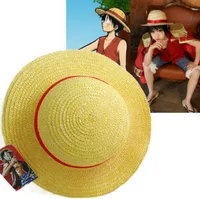 Anime Luffy Cosplay Straw Boater Beach Hat Cap Halloween T200826