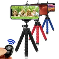 Trépied flexible avec Selfie Télécommande Mini Trépieds de poulpe Flexible Sponge pour GoPro Action Caméra Téléphone mobile Smartphone Monopod