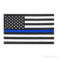 Fábrica direta de fábrica 3x5fts 90cmx150cm Oficiais de aplicação da lei dos EUA Polícia americana Bandeira da linha azul fina