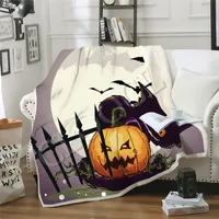 CLOOCL Happy Christmas Pumpkin Lanterns Blanket 3D Print Double Layer Sofa Travel Youth Casual Fashion Bedding Throw Blankets Sofa Quilt
