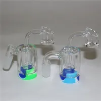Zespół Hoidah Ash Catcher Glass Ashcatcher 14 mm z silikonowym pojemnikiem kwarcowym Banger lub miską dopasowaną do palenia hurtowni rur wodnych Bong
