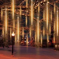Stringhe a LED, Falling Rain Meteor Shower Lights Illuminazione di Natale 10cm 15 Tube 90 LED, caduta Drop Icicle String Light per alberi di Natale Matrimonio
