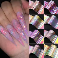 Manicures Nail Art Decals Decoration Holographics Foil Flower LaceTransfer sparkly Sky Summer Sliders